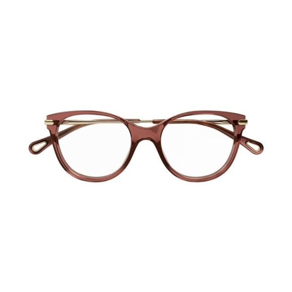 NEW  CHLOE EYEGLASSES BROWN GOLD CAT EYE WOMEN EYEWEAR CHLOE CH0058O 002 - Picture 2 of 3